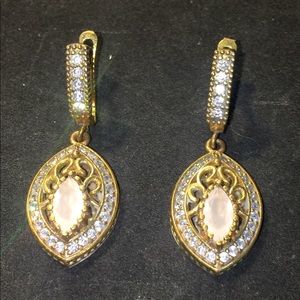 Sterling Silver Champagne & White Topaz Earrings